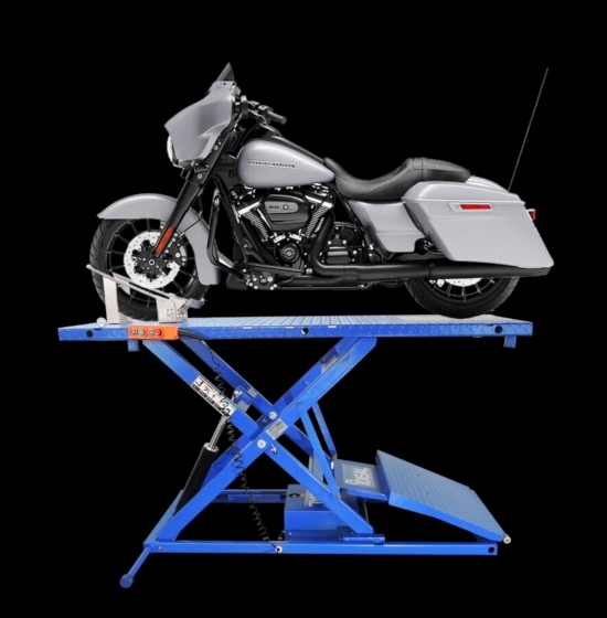 Elec-Hydra Motorcycle Lift Bench w/Integrated Motor & Retractable Ramp ...