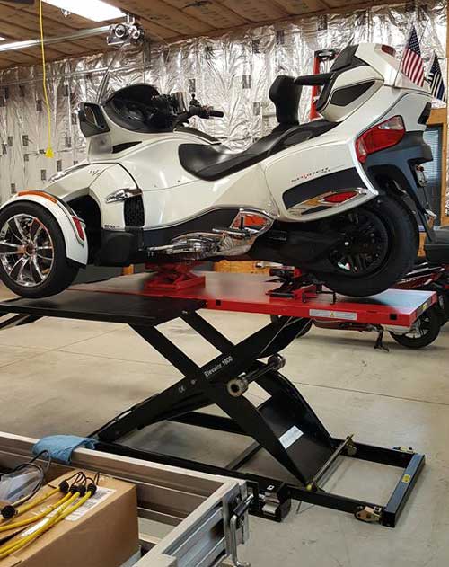 Can Am Spyder RTL on Spyder Lift Table