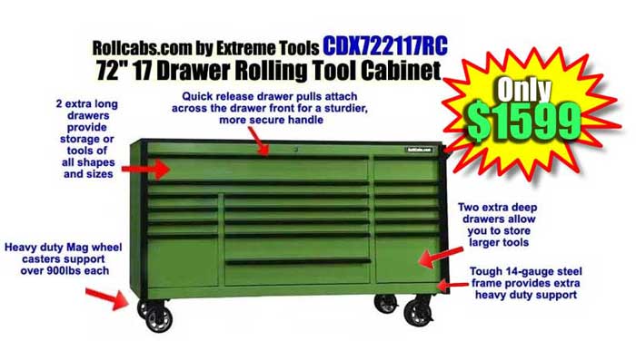CDX Series 72 x 21 tool cabinet free shipping