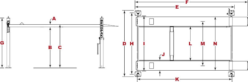 Diagram HD-7500BPX Boat Storage Lift from BendPak