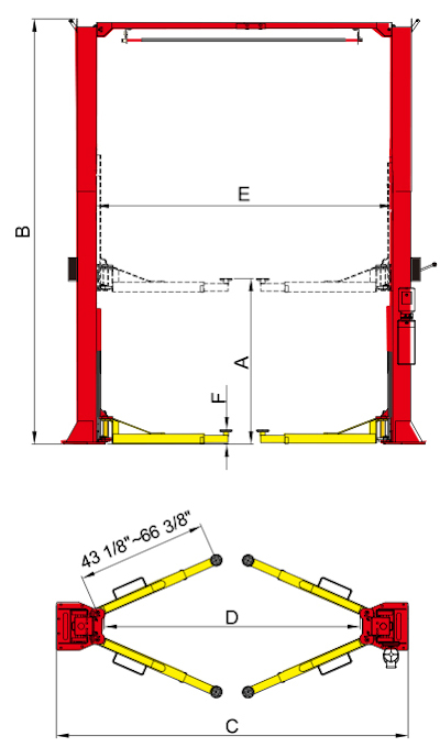 OH-18 2 Post Heavy Duty Lift Diagram Amgo